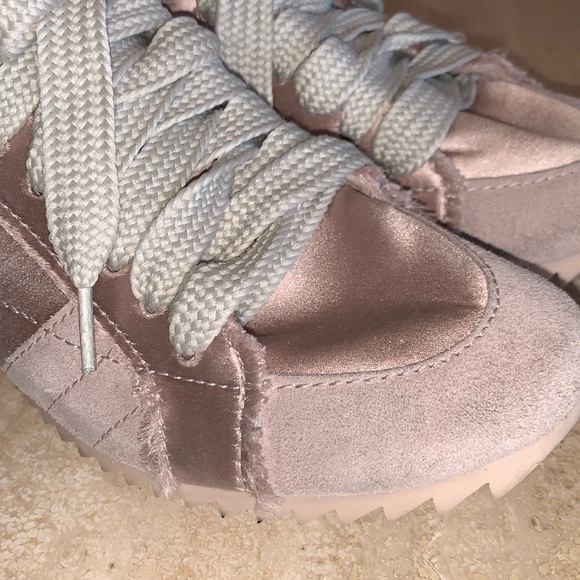 PEDRO GARCÍA España baby pink satin/ & suede sneakers, laces, raw edges. 41 EUC - Picture 5 of 13